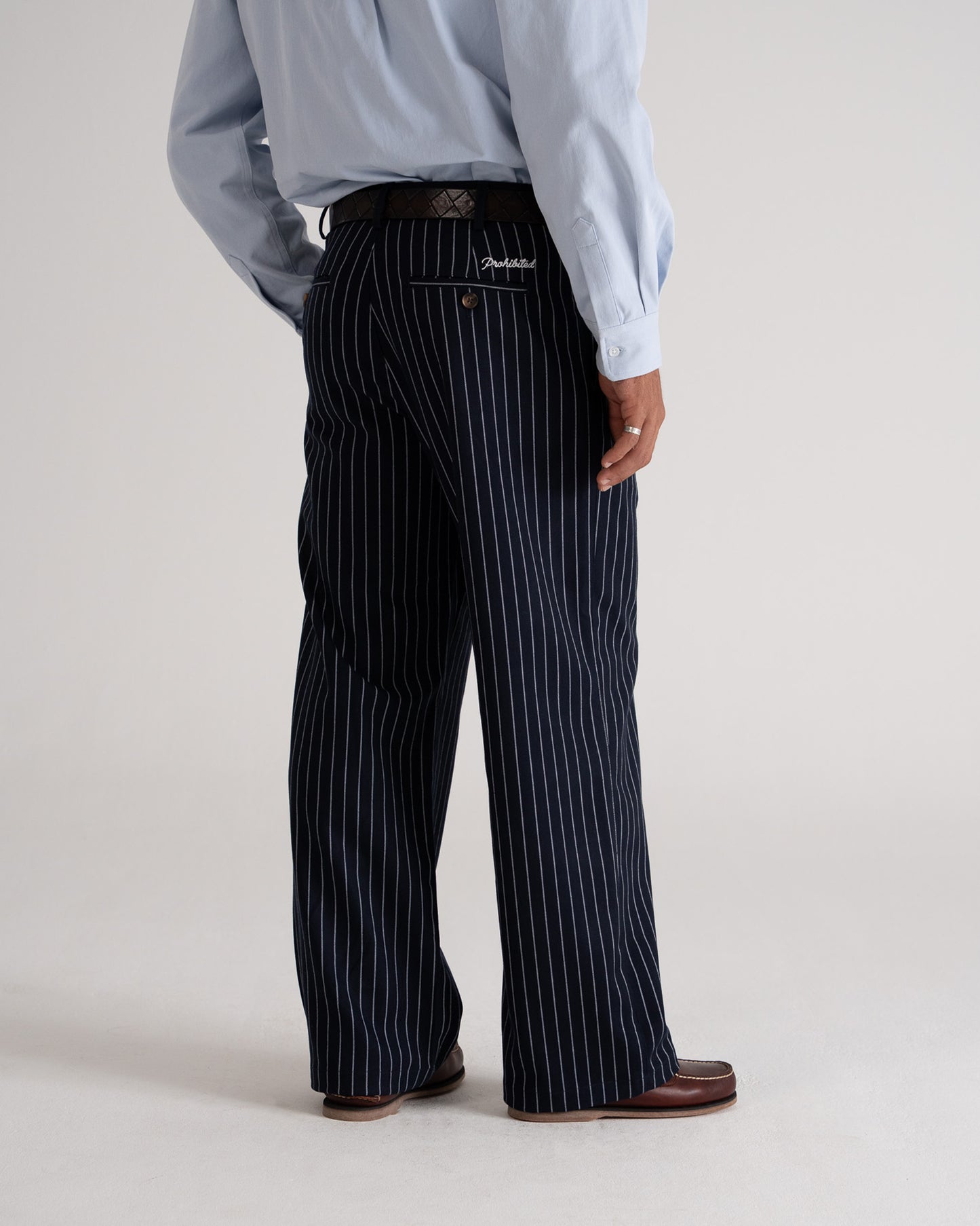 Pinstripe Pleated Pants