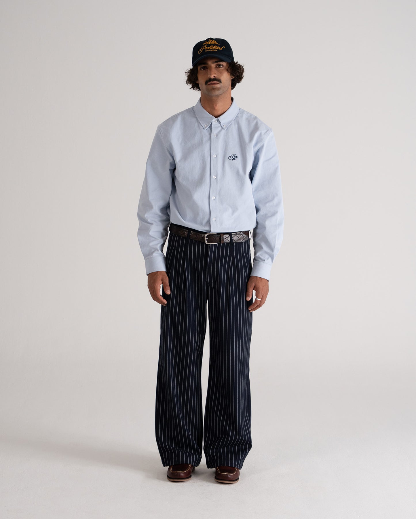 Pinstripe Pleated Pants