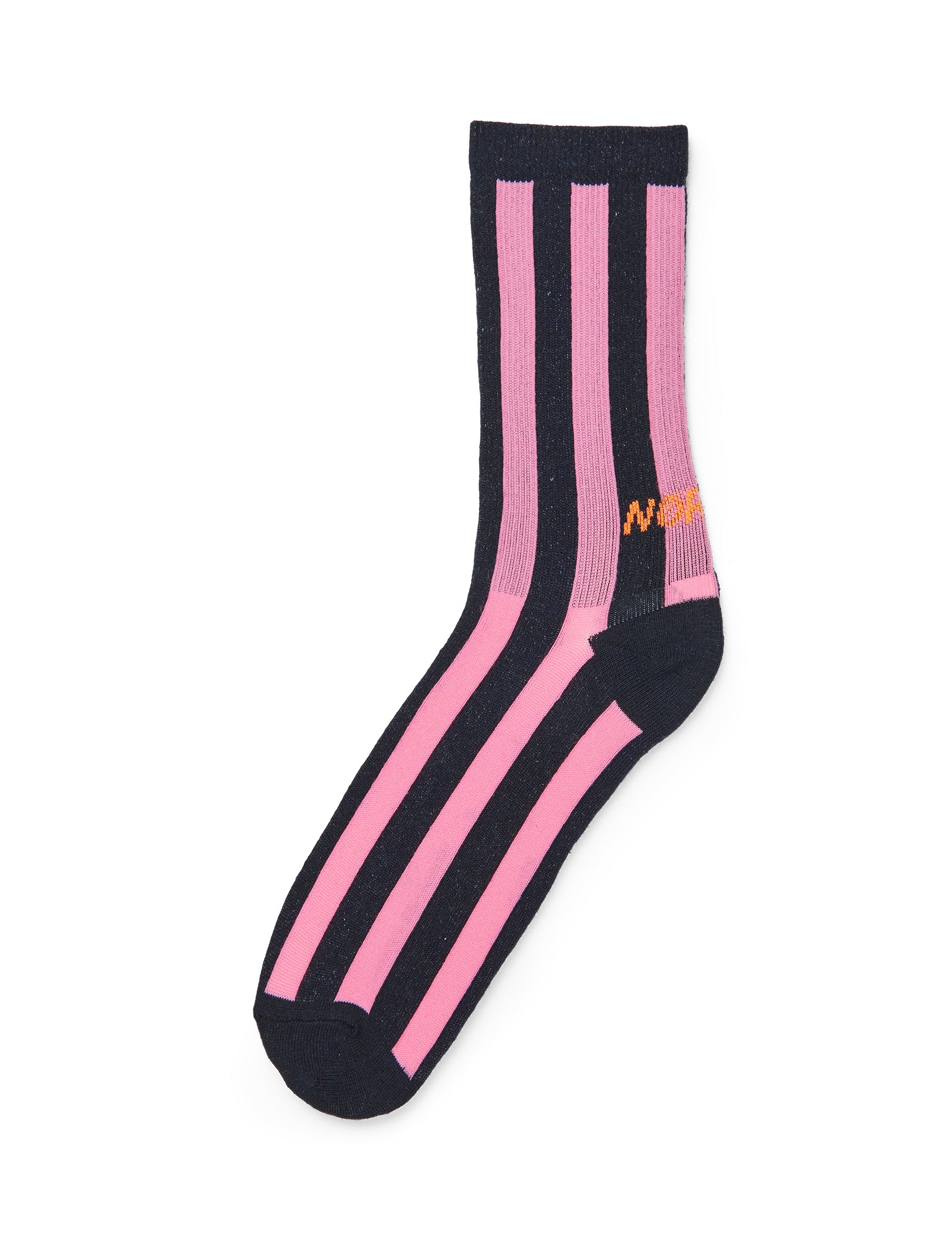 Mads Nørgaard Antonella Sock Single – Navy, ausgepackt flach liegend