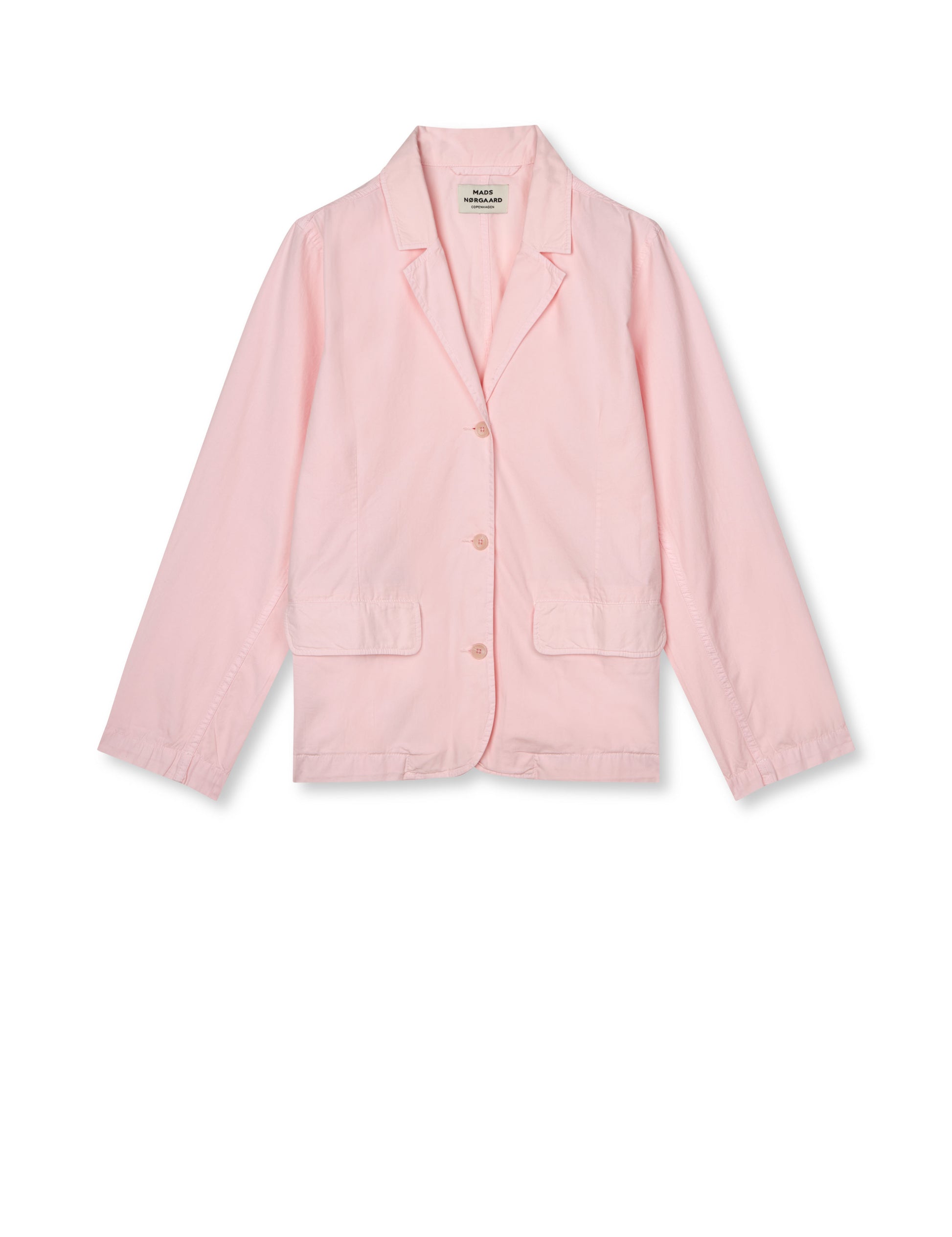Mads Nørgaard Dyed Weave Fever Blazer – Freisteller, zartes Rosa mit klassischem Revers und Knopfleiste