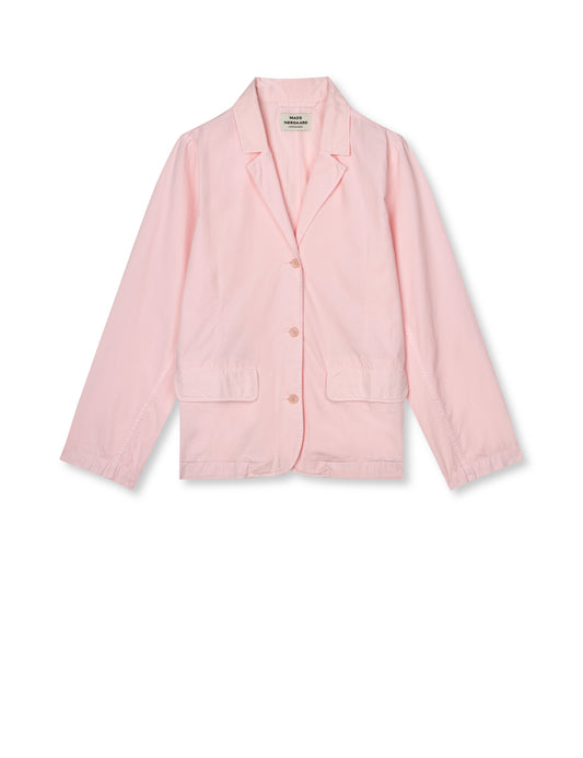 Mads Nørgaard Dyed Weave Fever Blazer – Freisteller, zartes Rosa mit klassischem Revers und Knopfleiste