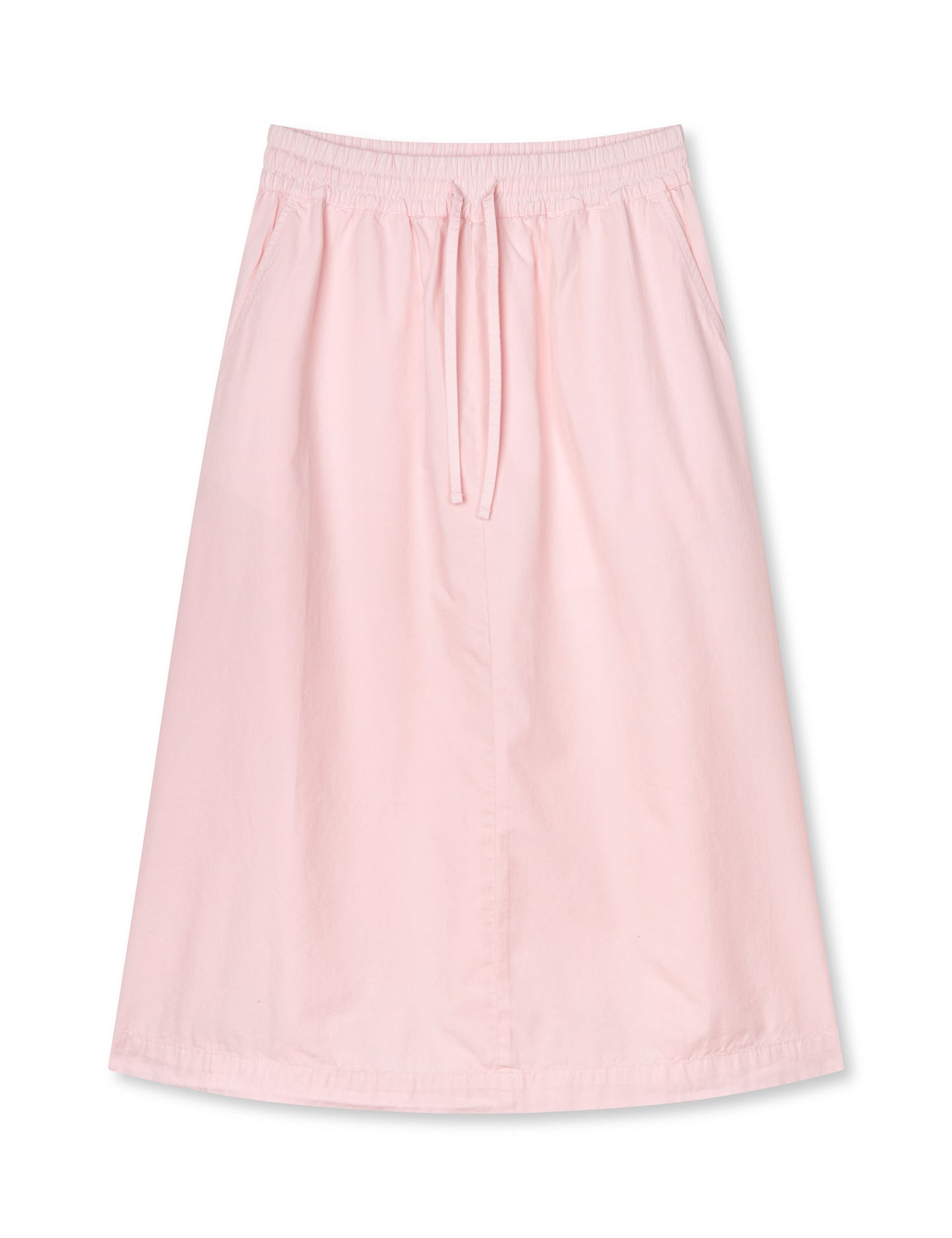 Mads Nørgaard Dyed Weave Luni Skirt – Freisteller, zartes Rosa mit elastischem Bund und Tunnelzug-Kordel