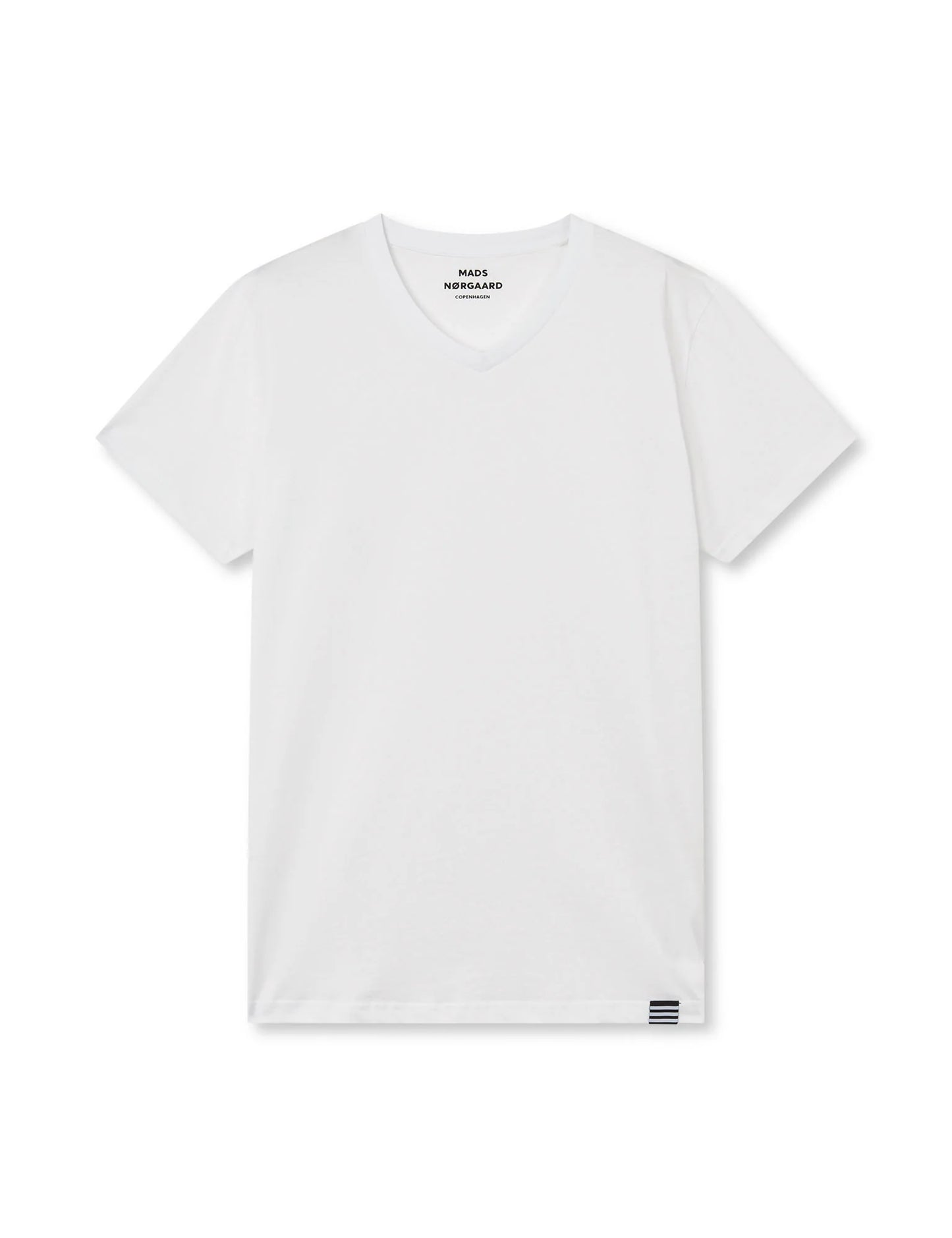 Fine Jersey Tjalve Tee von Mads Nørgaard in Weiß – klassisches T-Shirt aus feinem Jersey im Regular Fit, Frontansicht
