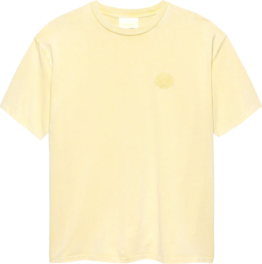 New Amsterdam Surf Association Chop Tee aus 250 GSM Heavy Jersey in Butter Yellow mit tonal gesticktem Logo