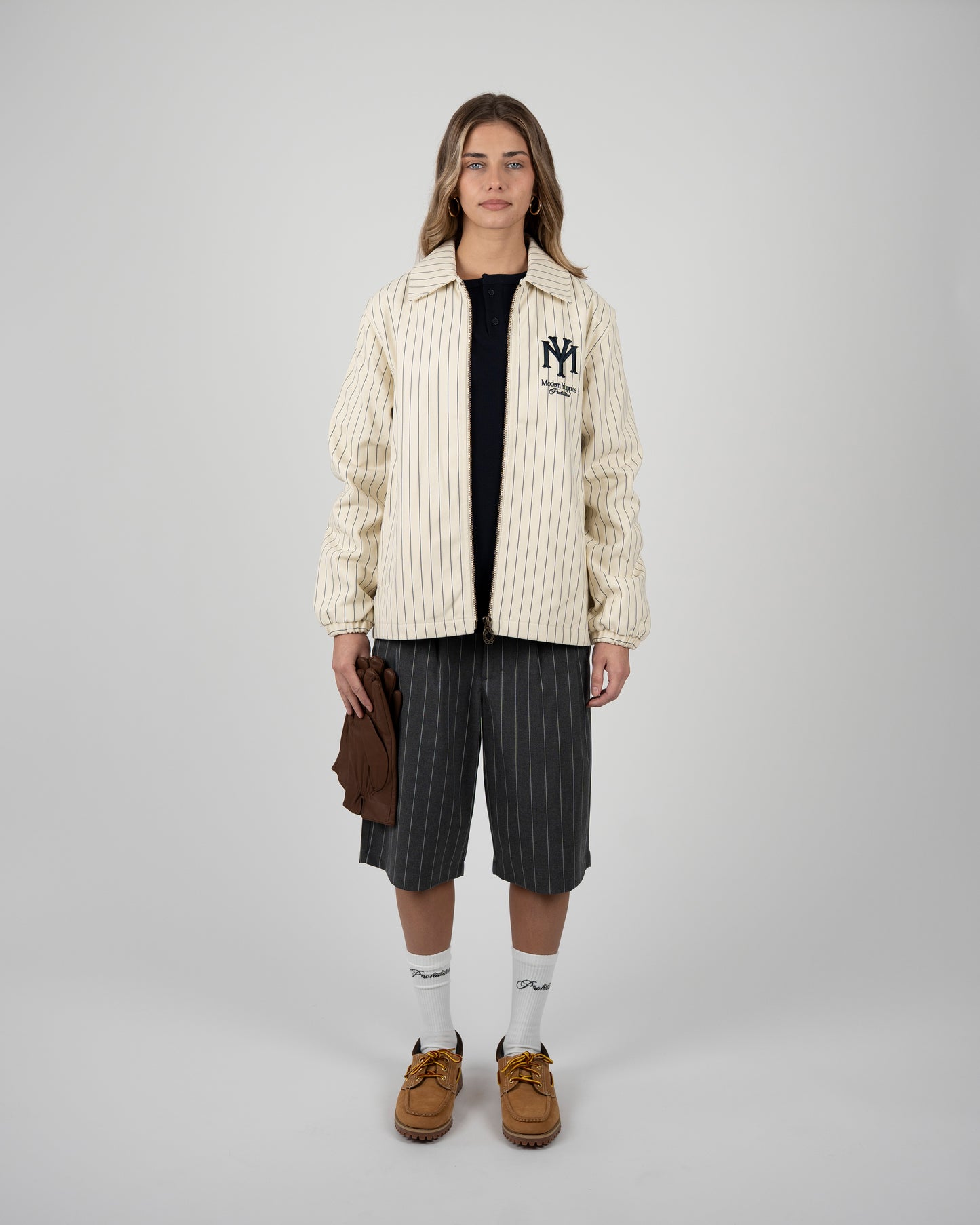 Prohibited Belmont Jacket Pinstripe – Damen Frontansicht