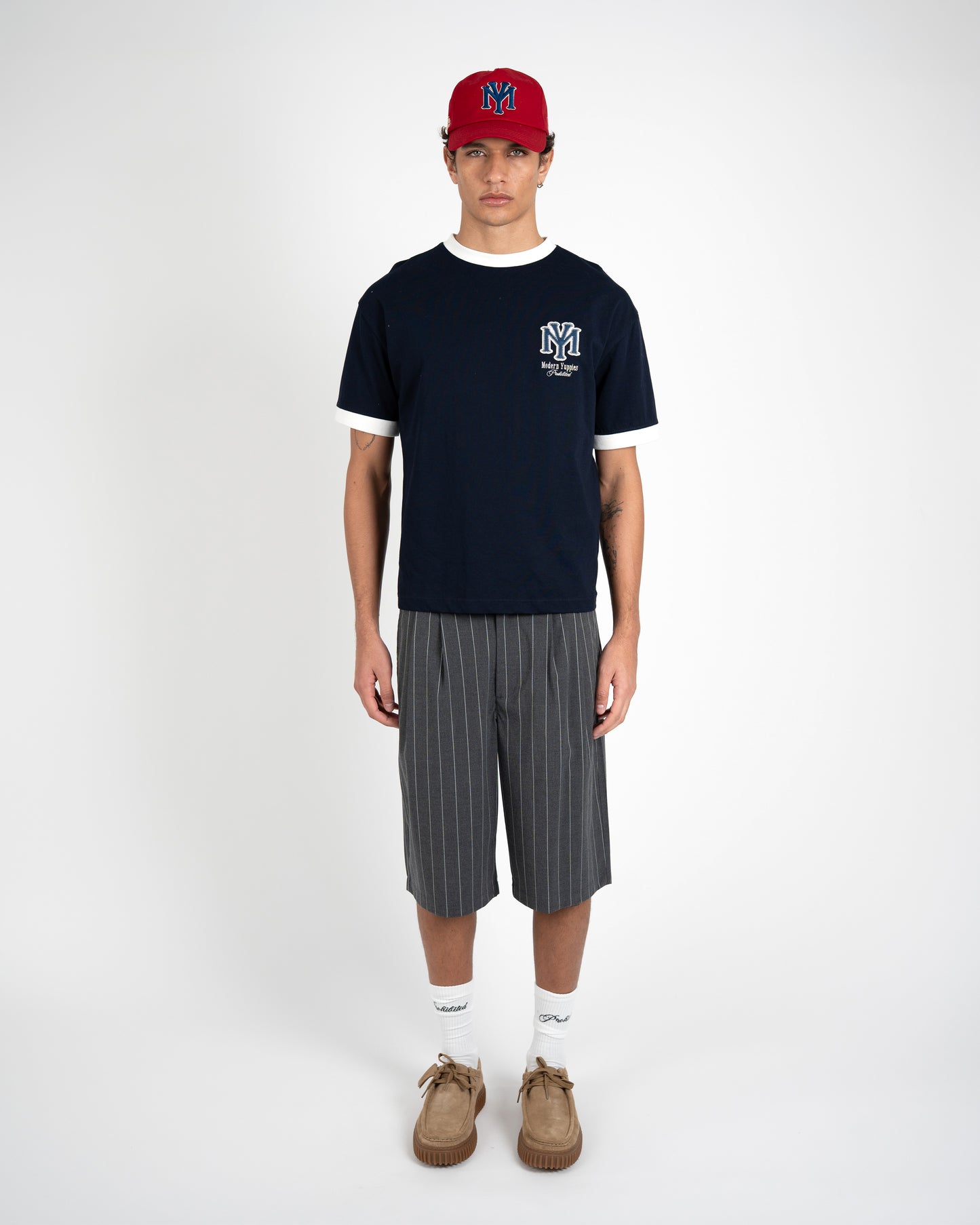 Prohibited Newport Pleated Shorts Dark Grey – Herren Frontansicht
