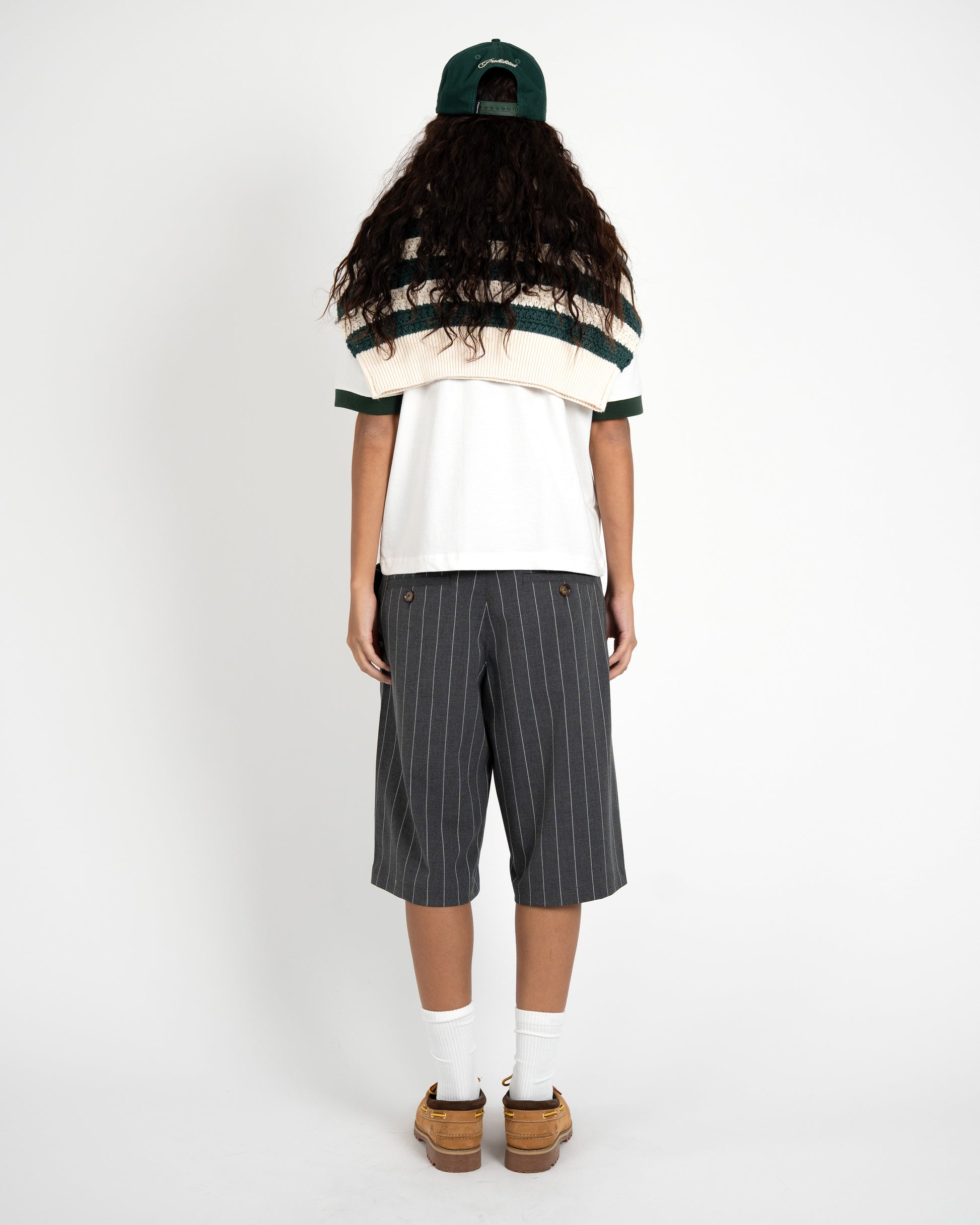 Prohibited Newport Pleated Shorts Dark Grey – Damen Rückenansicht
