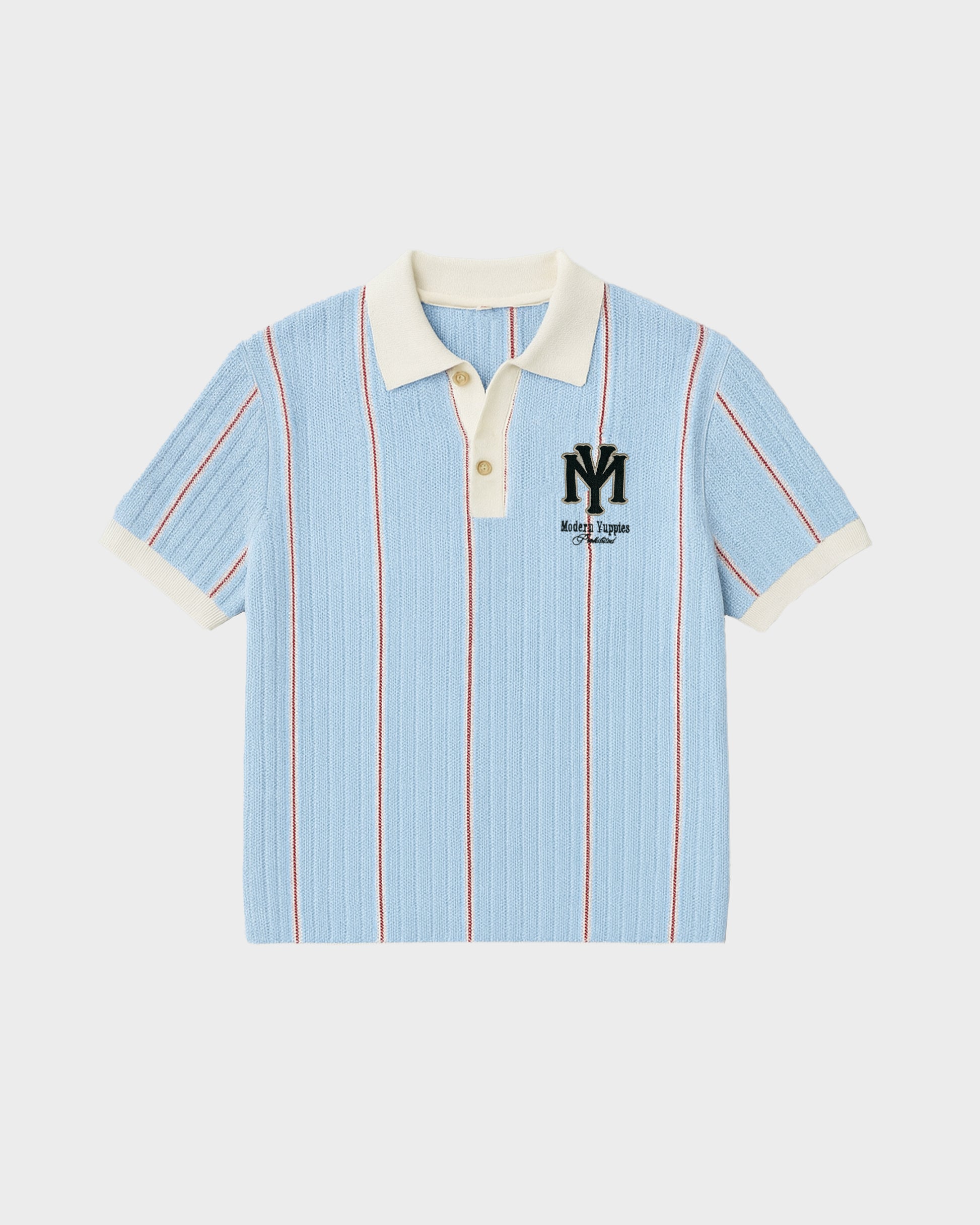 Prohibited Off Season Knit Polo – Produktansicht Freisteller Hellblau
