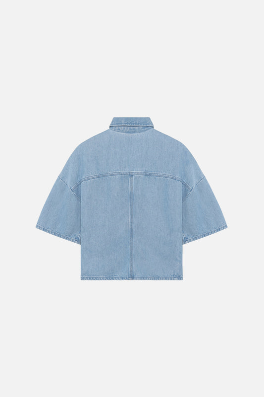 Hintere Ansicht Kurzarm Denim Shirt Kali von Won Hundred