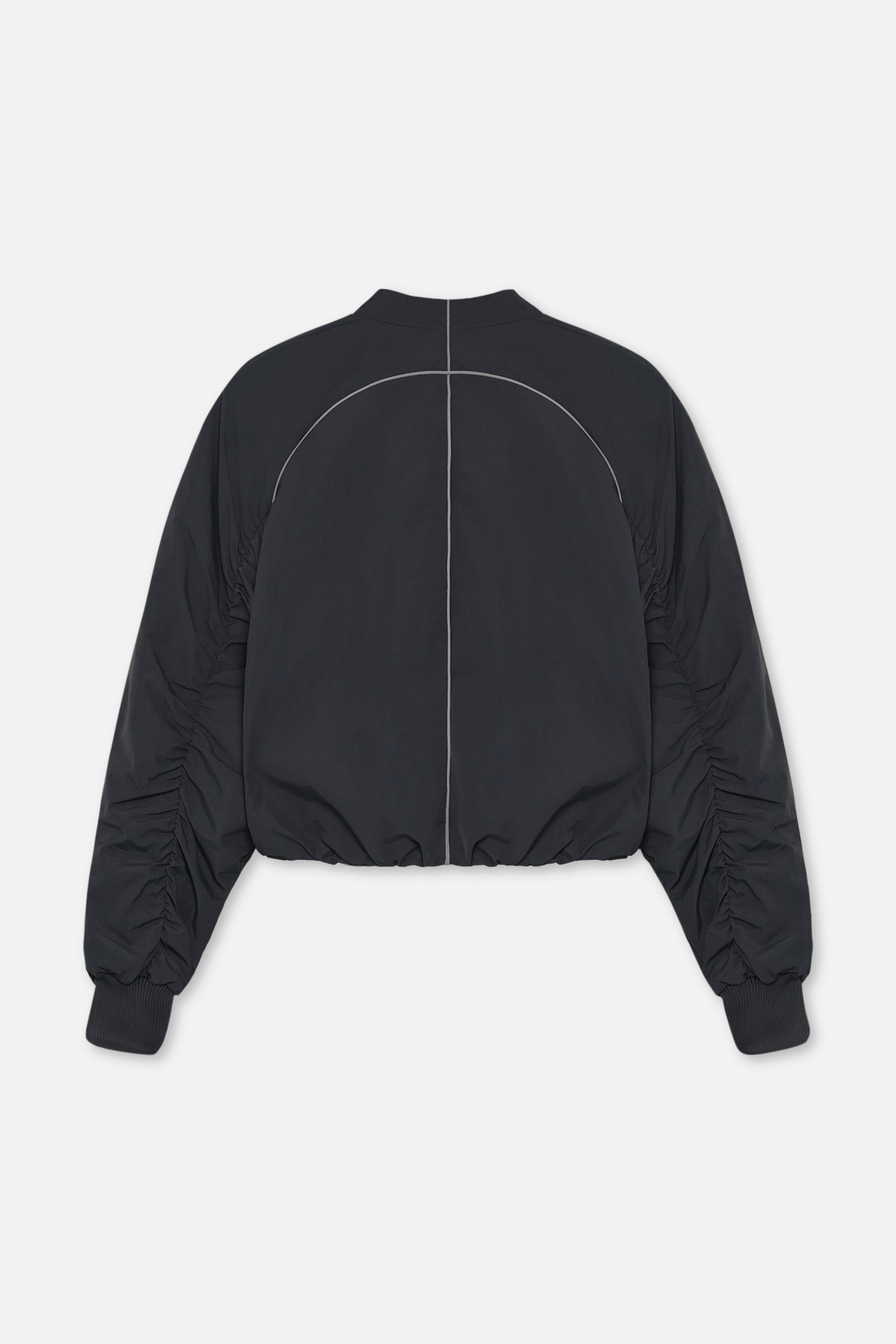Hintere Ansicht der Ola Bomber Jacket mit voluminösen Ärmeln