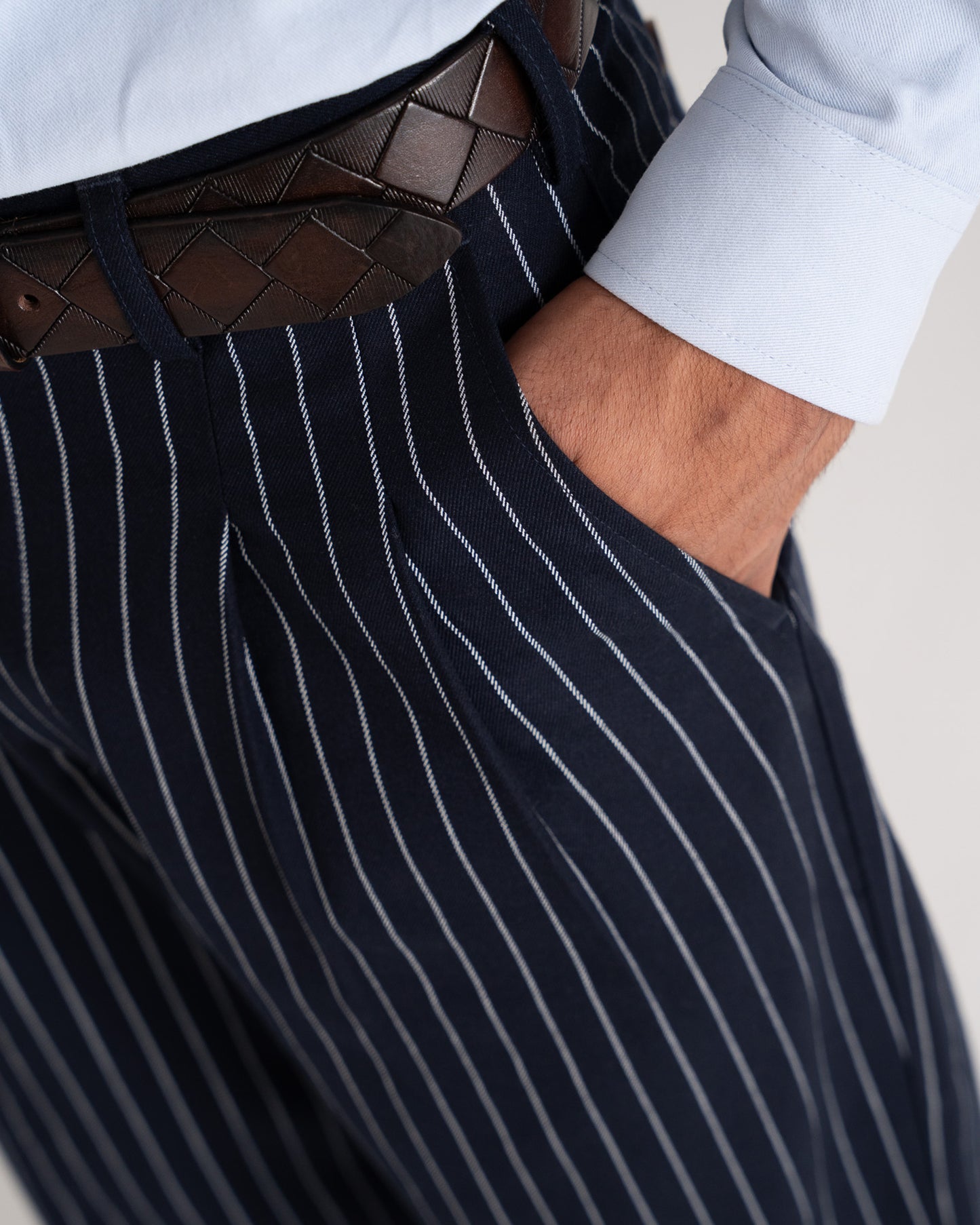Pinstripe Pleated Pants