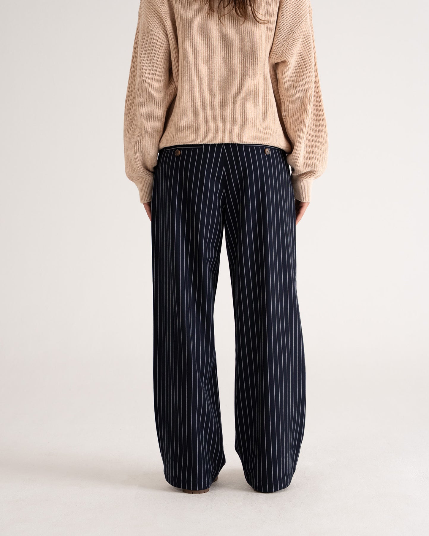 Pinstripe Pleated Pants