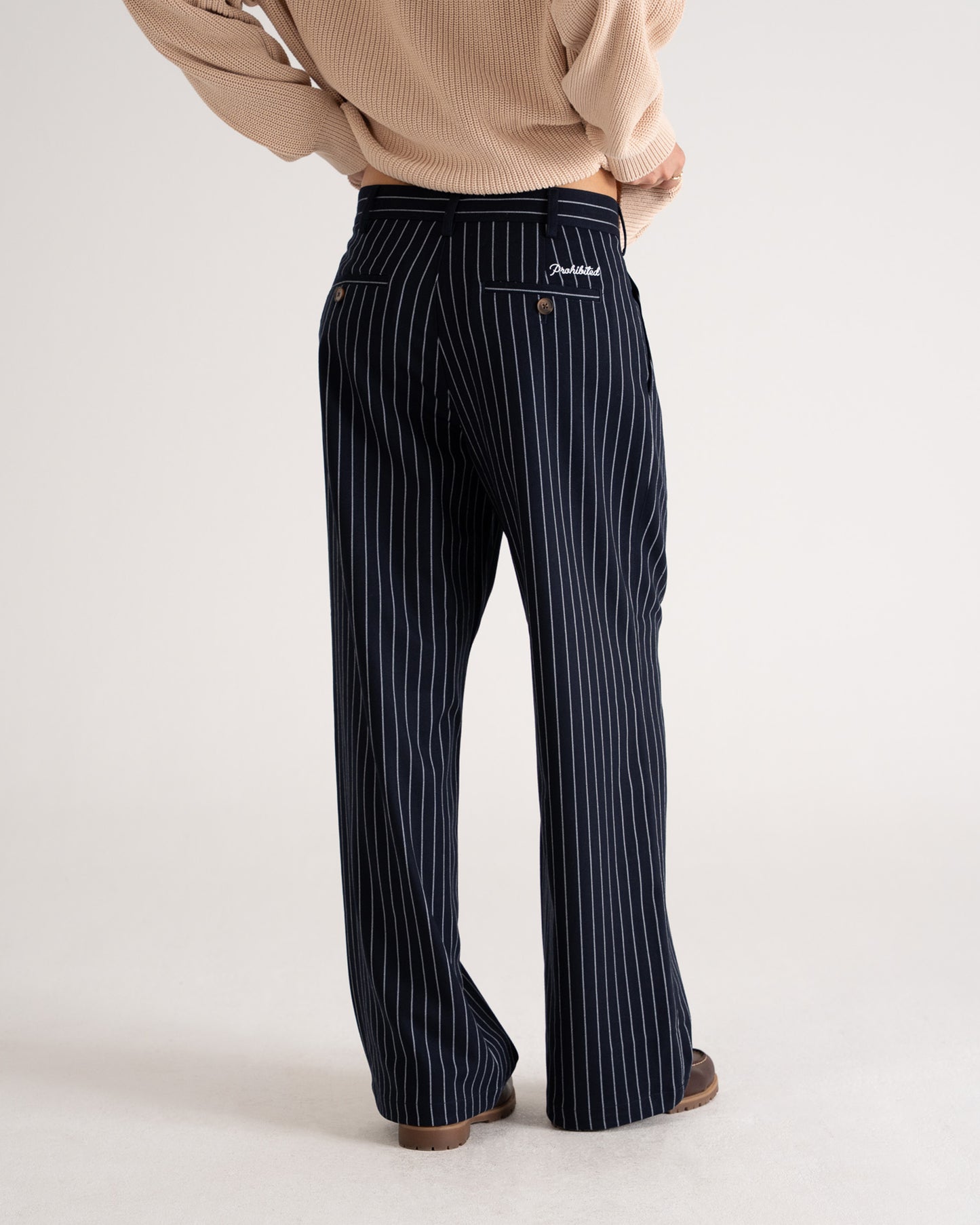 Pinstripe Pleated Pants