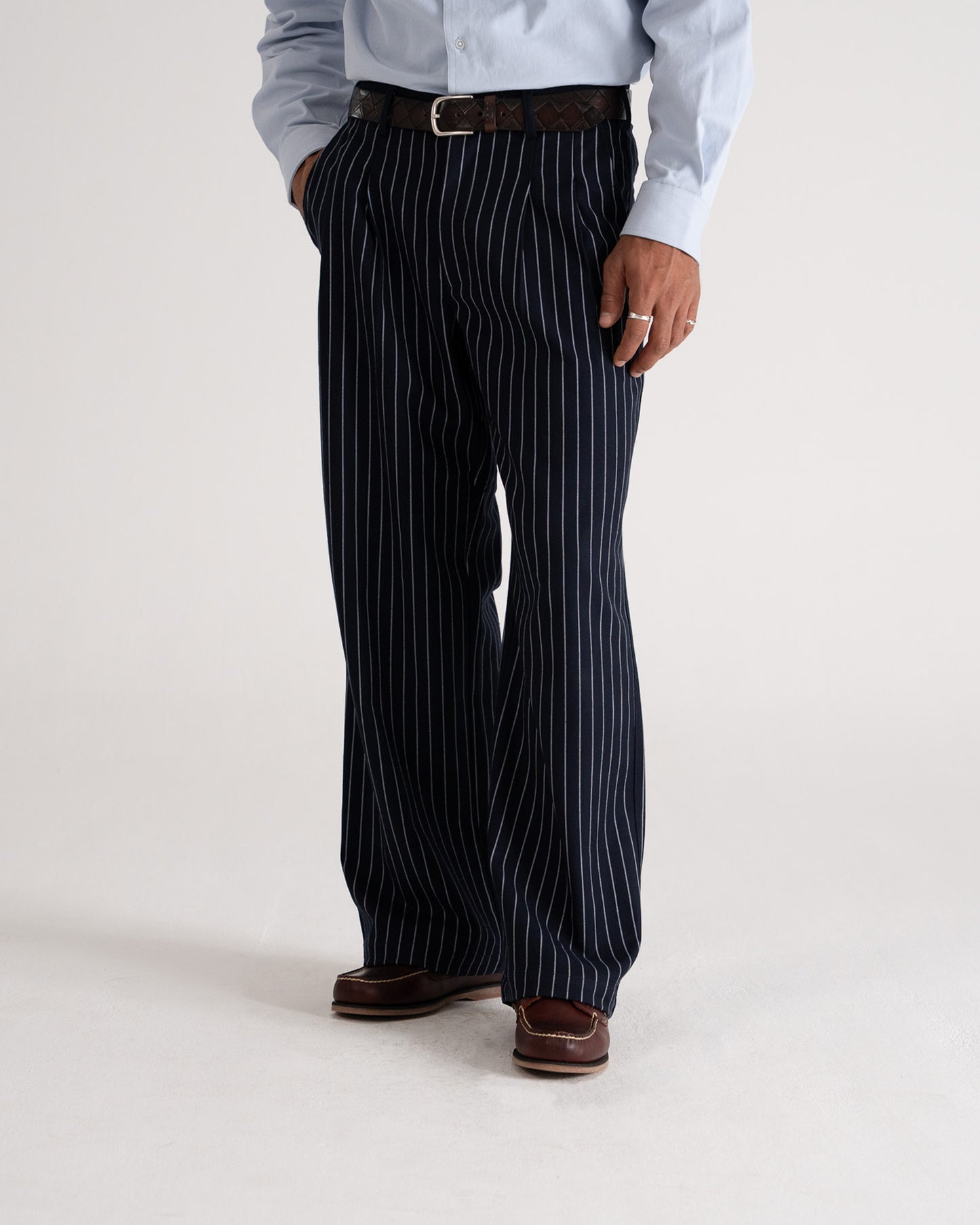 Pinstripe Pleated Pants